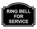 Compliancesigns Com Ring Bell For Service Engraved Sign Dining Hospitality Retail 5x3 5 In White On Black Plastic 