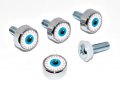Eyeball License Plate Frame Screw Caps