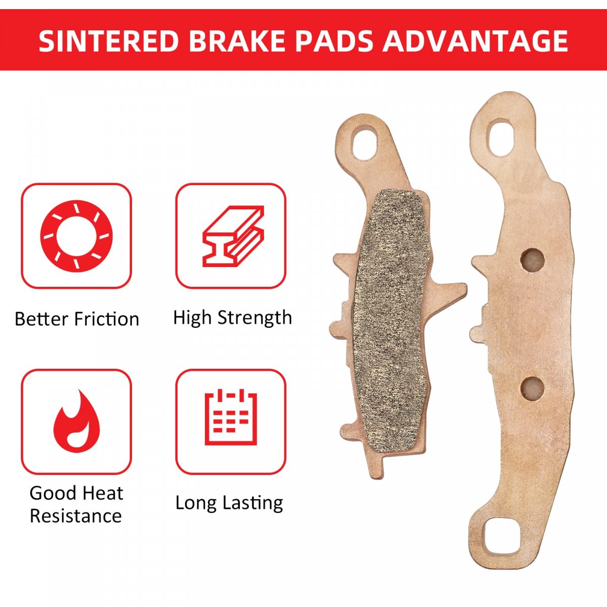 Front Brake Pads Sintered For Prairie 650 700 Kfx450r Kfx700 Brute Force 4x4 Kvf650 Kvf700 Oem 43082-1255 43082-1273 43082-0077