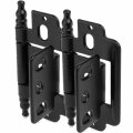 Cosmas 14280-fb Flat Black 3 4 Inch Full Inset Partial Wrap Ball Tip Cabinet Hinge Pair 
