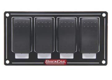 Quickcar Racing Products Switch Panel Dash Mount 5-3 4 X 3 In Rockers Black Kit