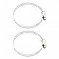 X Autohaux 1 Set Universal Motorcycle Curve Exhaust Heat Shield Pipe Insulation Muffler Guard With 70-100mm Clamps Silver Tone