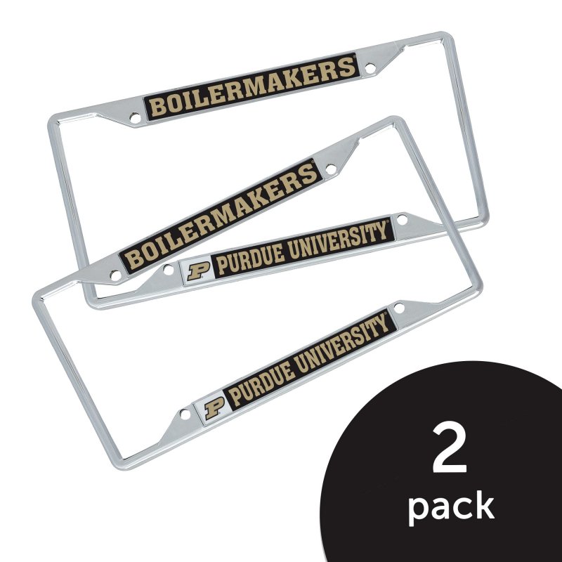 Purdue University Metal License Plate Frame For Front Or Back Of Car Officially Licensed Mascot 2-pack