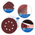 Seroni 10pc 5inch 125mm Round Sandpaper Disk Sander Disc 40 60 80 100 320 800 Grit Hook And Loop Sanding Grinding Polish Size