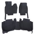Floor Mats Liner For Infiniti Q70 2014 2019 3 Piece Front Left Right Rear Set Black Microfiber Leather With Beige Stitching Xpe 