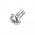 Uxcell Flanged Button Head Socket Cap Screws M4 10mm Hex Drive 304 Stainless Steel Fasteners Bolts Fully Threaded Machine Screw