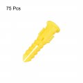 Uxcell 6mmx30mm Plastic Expansion Tube Bolts Column Frame Fixings Yellow 75pcs