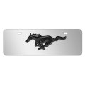 Ford Mustang 3d Black Pony Logo On 12 X 4 25 Half-size Chrome Stainless Steel License Plate Official Licensed 
