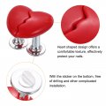 Uxcell 4pcs Toilet Tank Button Pusher Love Heart Shaped Flushing Replacement Part For Women Long Nail Red Pink