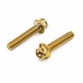 Uxcell 10pcs Gold Tone M6 X 30mm Motorcycle Titanium Alloy Hexagon Bolts Clips Screws