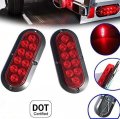 Gcd 4 X Surface Mount 6 Oval Red Led Tail Lights No Cutting