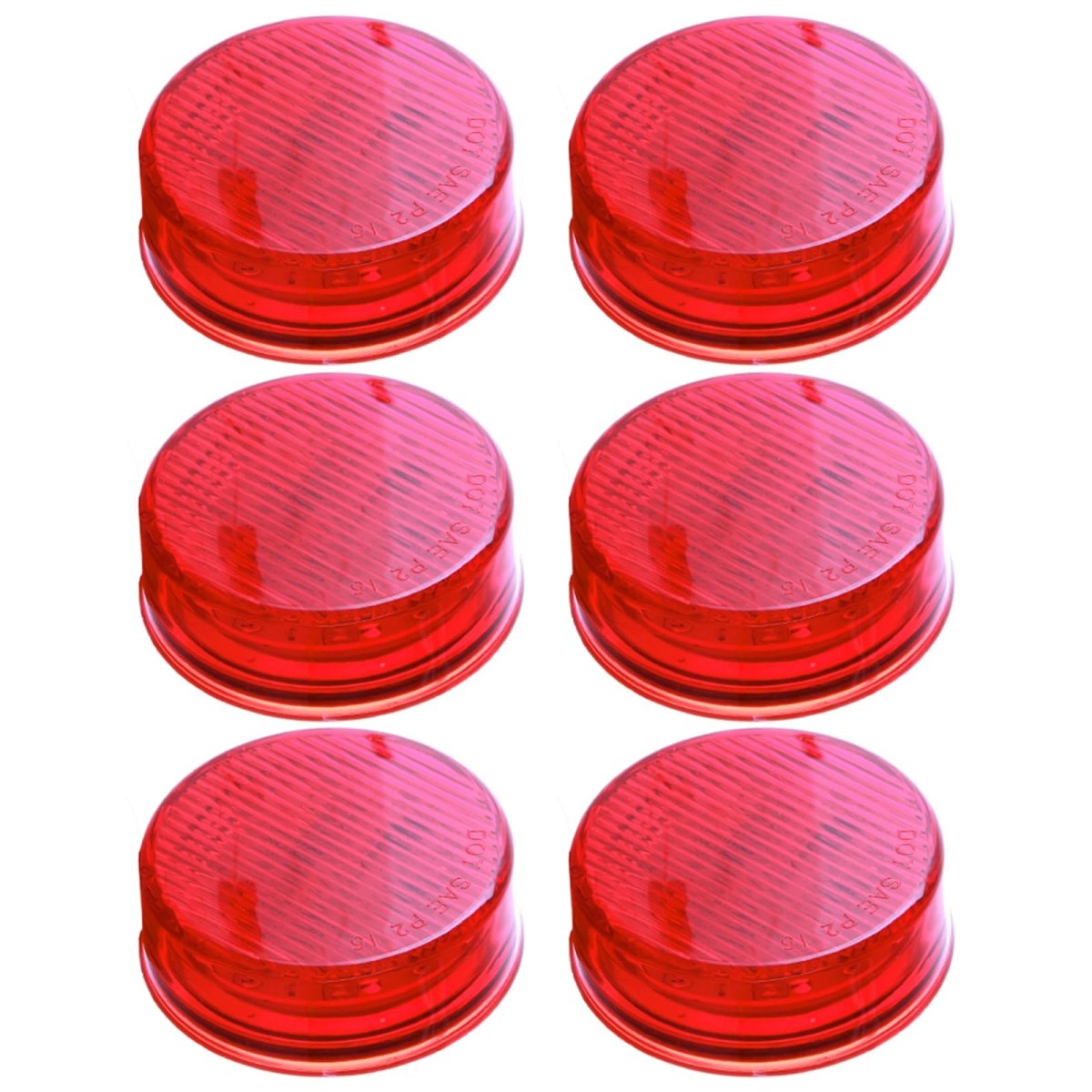 6 Pack 2 5 In 13 Led Round Side Marker Clearance Lights Waterproof Red Trailer Indicator Lamps For Truck Rv Atv Bus And Caravan