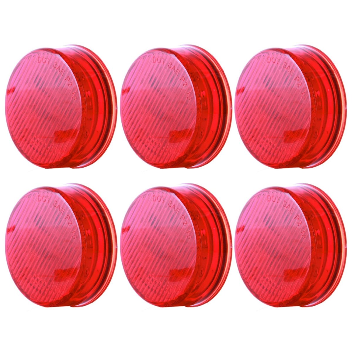 6 Pack 2 5 In 13 Led Round Side Marker Clearance Lights Waterproof Red Trailer Indicator Lamps For Truck Rv Atv Bus And Caravan