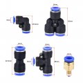 Uxcell Pneumatic Pu Air Tubing Kit With Push To Connect Fittings For Hose Line Pipe 6mm Od 10 Meters Blue