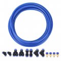 Uxcell Pneumatic Pu Air Tubing Kit With Push To Connect Fittings For Hose Line Pipe 6mm Od 10 Meters Blue