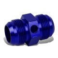 16an An16 An-16 Flare Union 1 8 Inches Npt Side Port Aluminum Finish Fitting Adapter Blue 