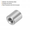 Uxcell 10pcs M6 Round Connector Nuts 304 Stainless Steel Coupling 12mm 0 47 Length Sleeve Rod Bar Stud Nut For Bracket