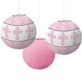 Pink Cross Paper Lanterns 