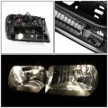 Black Housing Clear Corner Headlight Lamps Tool Kit Compatible With Chevy Trailblazer 02-09