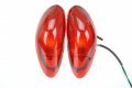 Motorcycle Front Turn Signals For Suzuki 98-06 Gsx750 Katana And Gsx600 Red Checkered With Bulbs Waterproof Plastic Lens 