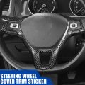 X Autohaux 1pcs Abs Interior Steering Wheel Cover Trim For Volkswagen Jetta 2016-2019 Inner Decoration Auto Accessories Carbon