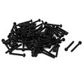 Uxcell M3x25mm Phillips Round Head Nylon Machine Screw Bolt Fastener Black 100pcs