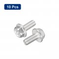 Uxcell M6x14mm Phillips Hex Head Flange Bolts 10pcs 304 Stainless Steelagon Hex Machine Screws
