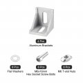 Uxcell 4set Inside Corner Bracket Gusset Kits 38x38x35mm 4040 Angle Connector For European Series Aluminum Profile Silver 8 X