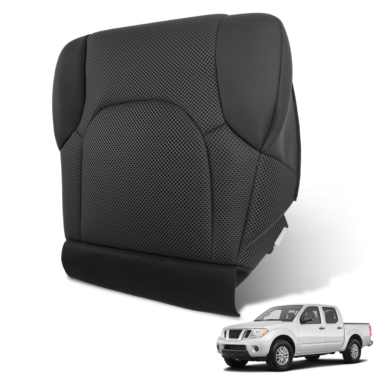 Front Lower Passenger Bottom Cloth Seat Cover For Nissan Frontier 2005-2019 Dark Gray