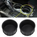2pcs Cup Holder Insert Liner Set Center Console Black Rubber Automotive Interior Accessories