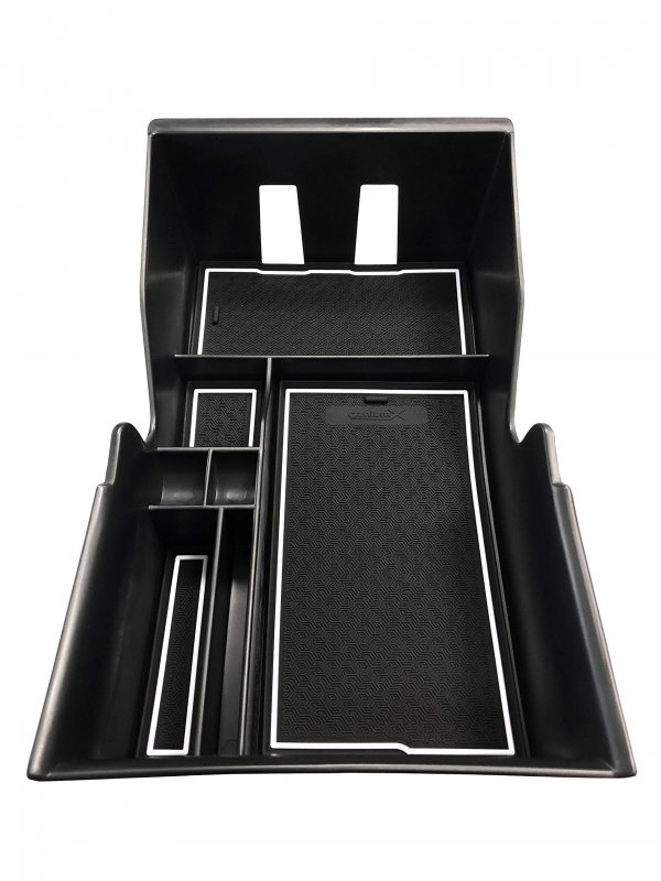 Ozniumx Center Console Organizer Storage Box For 2018-2020 Tesla Model 3 White Custom Upgrade Interior Accessory With Coin And