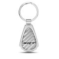 Ipick Image Made Clear Dome Real Silver Carbon Fiber Chrome Metal Teardrop Key Chain With Logo For Srt Dodge Jeep 