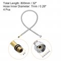 Uxcell 32 Inch Long Faucet Supply Line Connector 4pcs G1 2 Female Compression Thread X M10 Male Braided 304 Stainless Steel