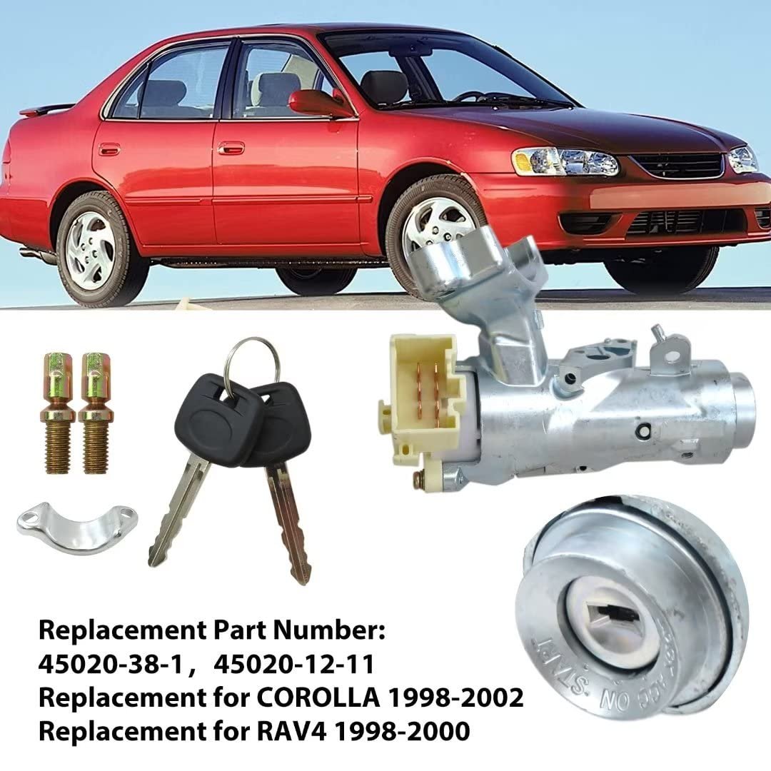 Ignition Lock Cylinder With 2 Keys And Bracket For Toyota Corolla 1998 2002 Rav4 2000 Part Number 45020-38-1 45020-12-11