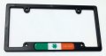 Ireland Irish Flag Black Plastic Car License Plate Frame Domed Decal Shamrock