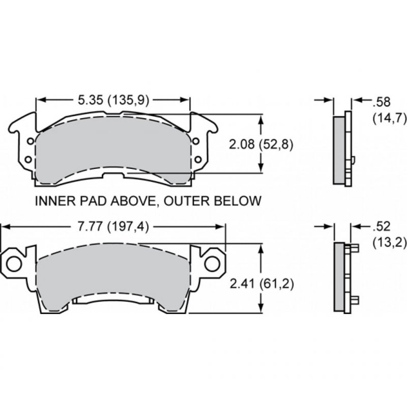 Wilwood Bp-10 Brake Pad Set D52 For Gm Iii