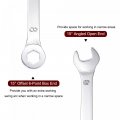 Uxcell Thin Combination Wrench With Offset 6-point End And Angled Open Metric Mirror-chrome Plated High Carbon Steel For