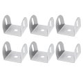 6 Pcs U Bracket For 2 13 Panels 50 X 54 43mm Metal Shaped Fasteners Brackets Guardrail Or Partitions Connection Silver 