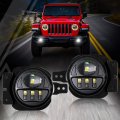 Auxbeam 4 Inch Led Fog Lights Replacement For Jeep Wrangler Jl Jlu Unlimited Sport Rubicon Sahara 2018-2023 Round Lamps W 2 