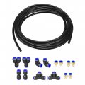 Uxcell Pneumatic Air Hose Tubing Pu Compressor Tube 6 5mm 1 4 Id X 10mm 25 64 Od 10m 32 8ft Pipe Black With 7 Type Connect