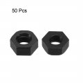 Uxcell Nylon Hex Nut M4x0 7mm Metric Coarse Thread Hexagon Nuts 50 Pcs Black