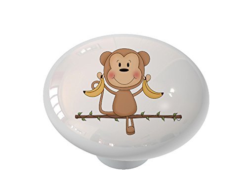 Gotham Decor Monkey And Bananas Ceramic Drawer Knob