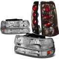 Chevy Silverado Gmt800 4pc Pair Of Chrome Amber Corner Headlight Smoked Lens Altezza Style Tail Light 