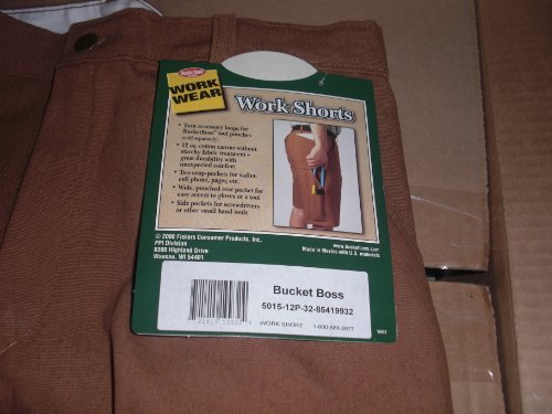 Bucket Boss Work Shorts 32 Waist 5015 Brown