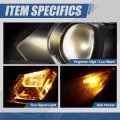 Auto Dynasty Factory Style Projector Headlight Lamp For Chevrolet Malibu 2016-2018 Driver Left Side Black Housing Amber Corner