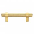 Gliderite Hardware 3 Inch Center To Knurled Solid Steel Bar Pull Cabinet Handle 8005-76 10 Brass Gold 