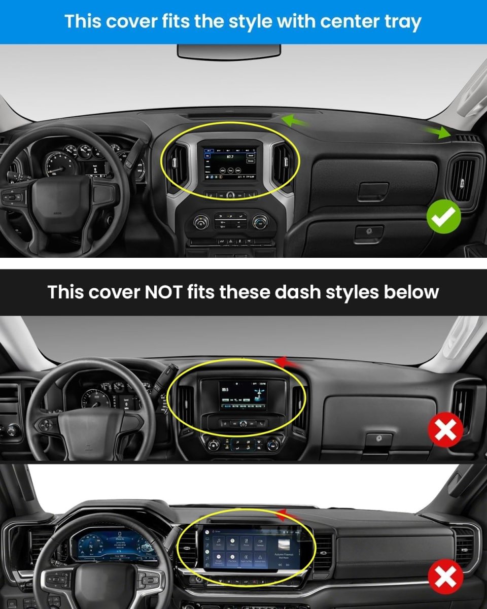 Cartist Dash Cover For 2019-2025 Chevy Silverado 2019-2023 Gmc Sierra 1500 2500hd 3500hd Accessories Only Fit Dashboard With