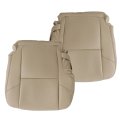Driver Passenger Bottom Perforated Leather Seat Cover Tan For Cadillac Escalade 2nd Row 2009 2010 2011 2012 2013 2014 