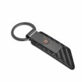 Ipick Image For Cadillac Logo Carbon Fiber Texture Pu Leather Key Chain Keychain Official Licensed Black