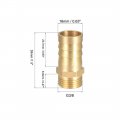 Uxcell Brass Hose Barb Fitting Connector 16mm X G3 8 Male Pipe Adapter 2pcs
